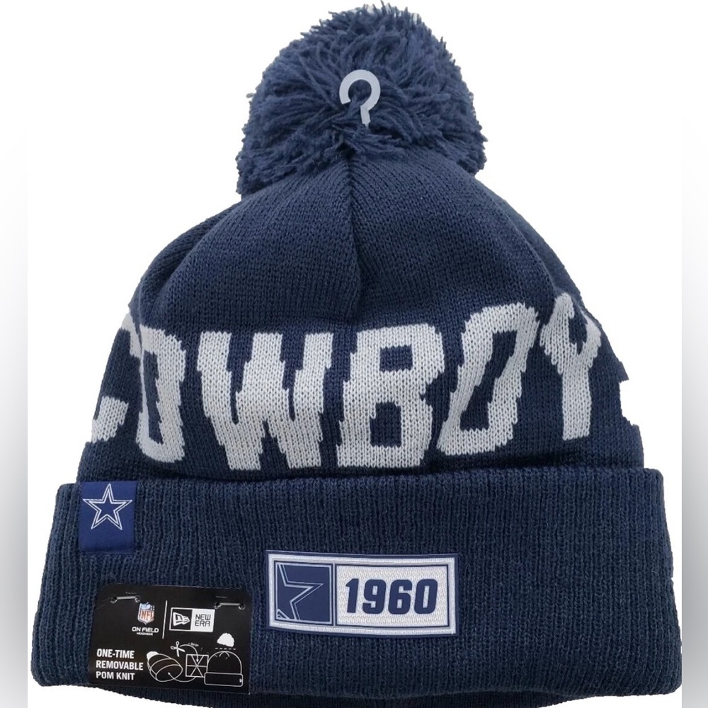 Dallas Cowboys NFL NEW ERA on Field Sideline Blue Road Knit Beanie 1960 Sz OSFM